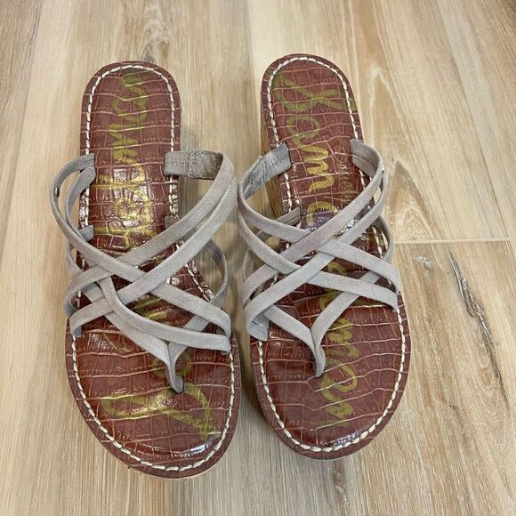 SAM EDELMAN Strappy Wedge Sandals Size 8 - Picture 2 of 6